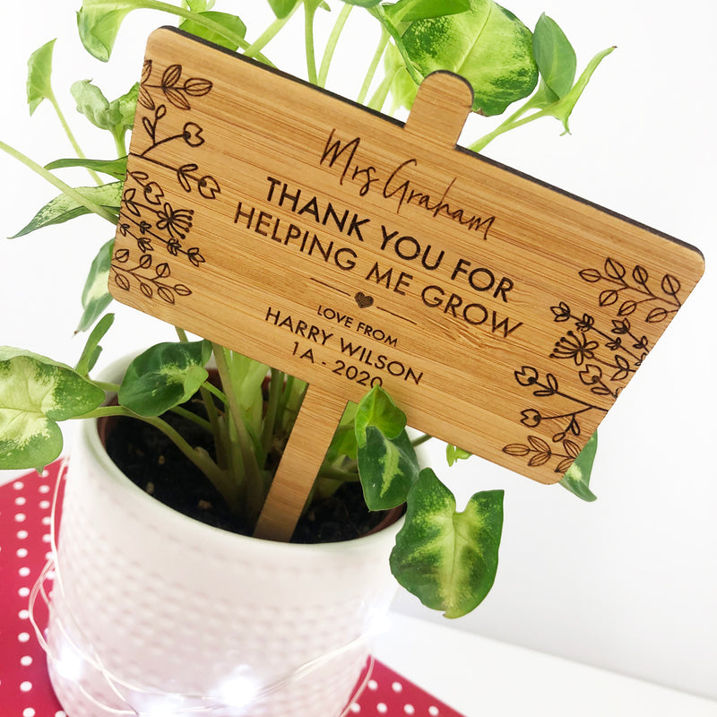 Thank You For Helping Me Grow Ruler Bamboo - Baum Designs