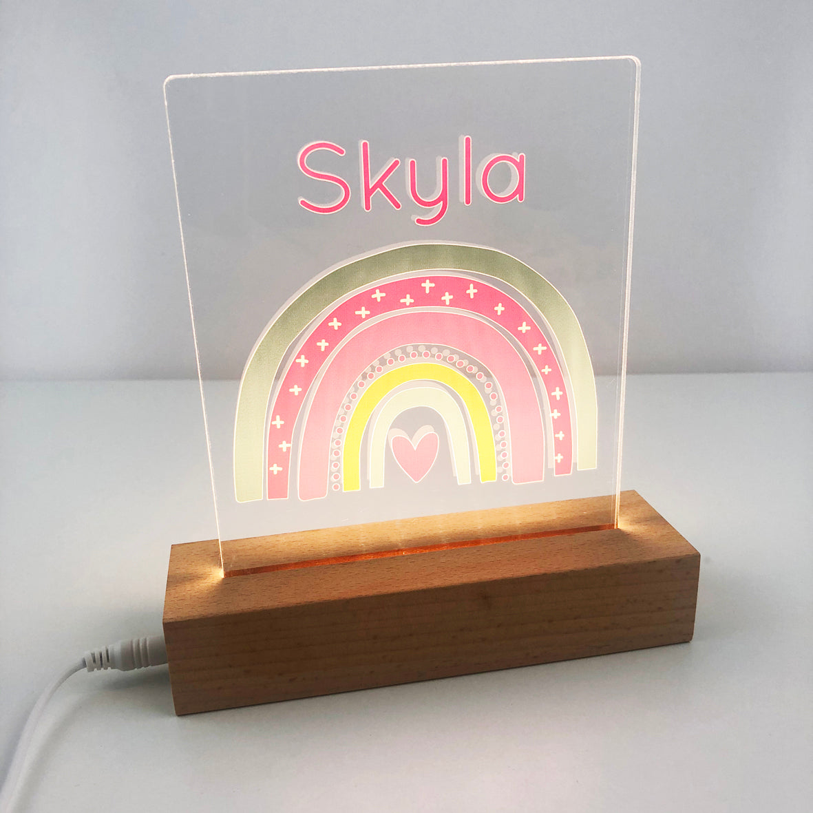 personalised rainbow night light