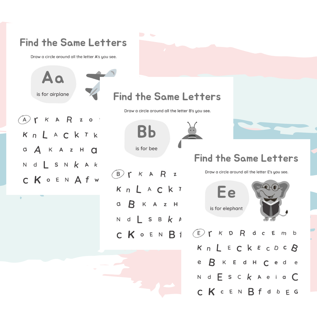 spot the letters worksheets simply kali