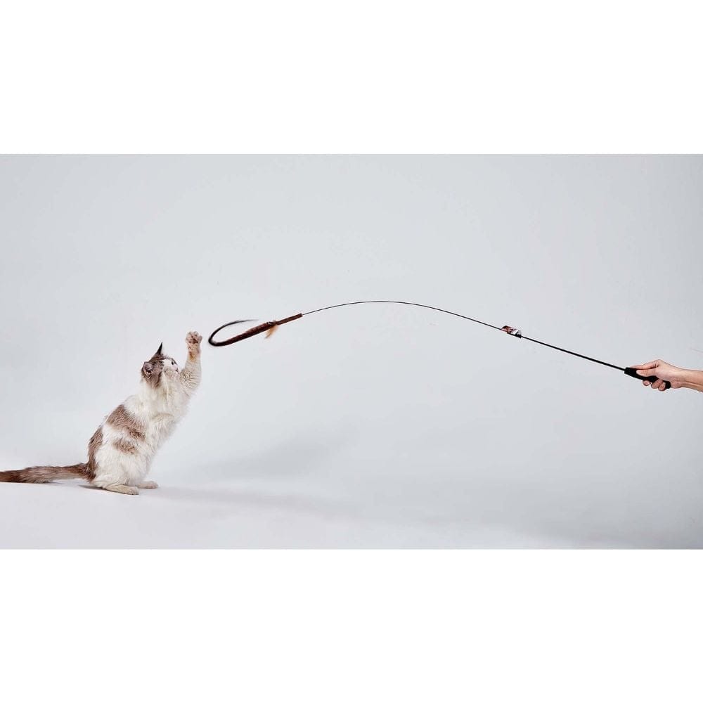 Fishing Rod Feather Super Long Funny Cat Toy (red Fish)