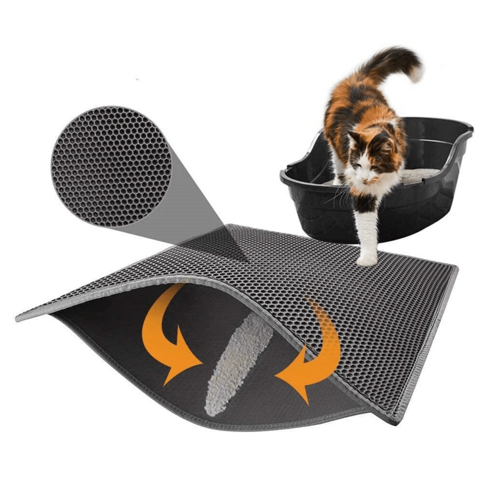 2 Pack Foldable Cat Litter Trapper (27 by 27) Mat Connects with