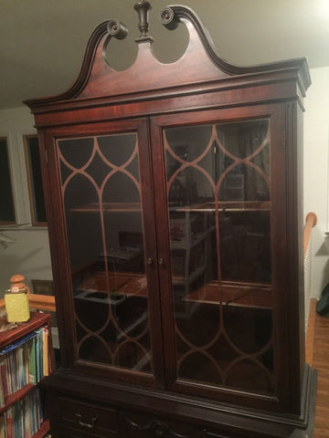 China Cabinet Antique Solid Mahogany 80 Hx36 Wx15 D Ships By