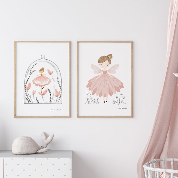 Ballerina And Fairy Girls Wall Art