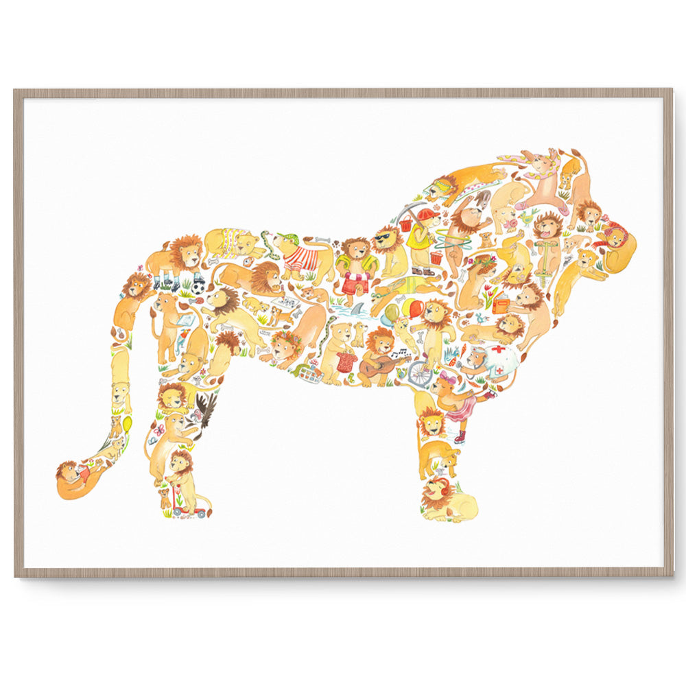 Clever And Unique Lion Kids Wall Art Fizzy Pop Designs