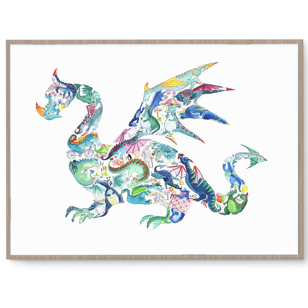 Imaginative Dragon Print For Boys Room - Fizzy Pop Designs