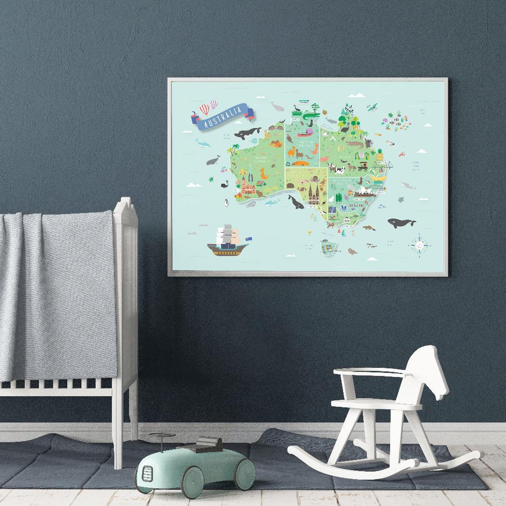 world map poster for kids