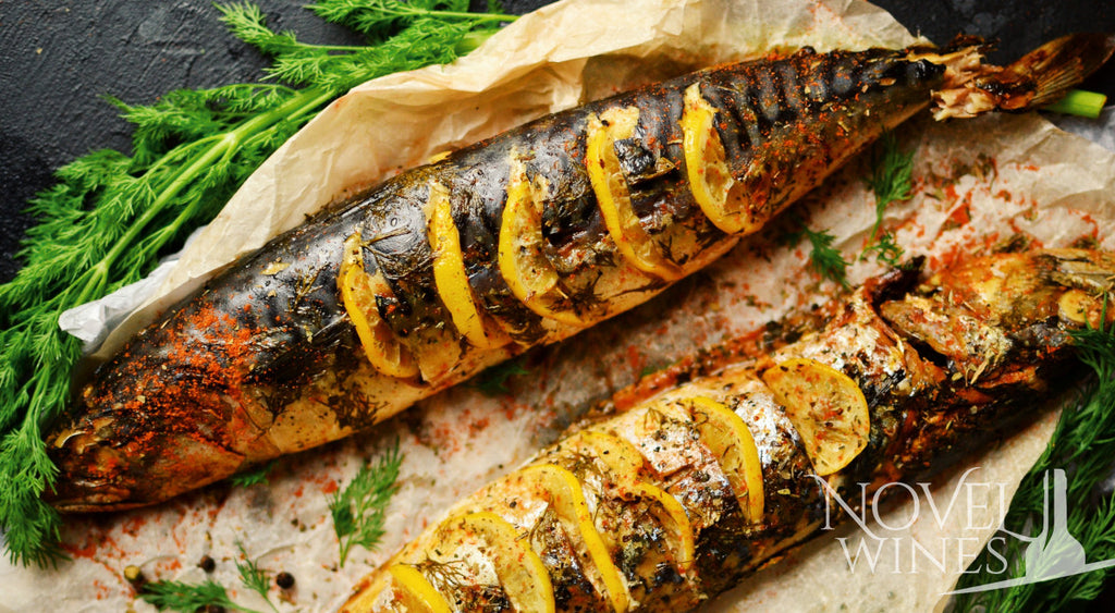 Baked Mackerel with Slovenian wine