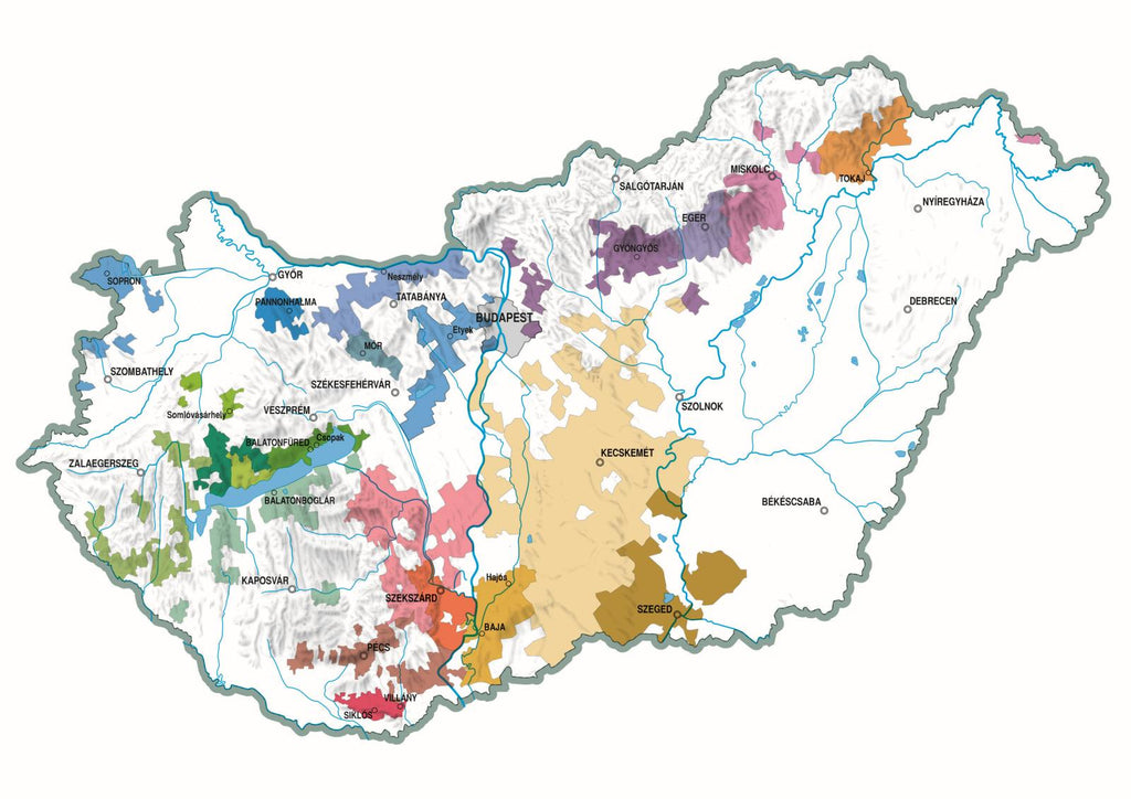 Official wine map of Hungary