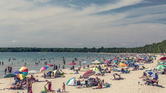 Busy beach in summer