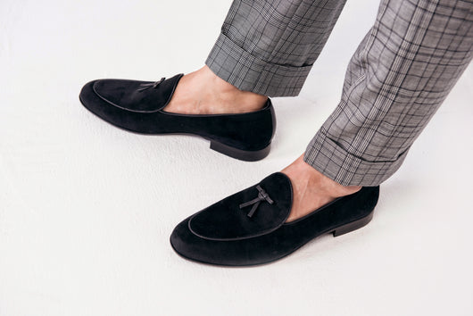 Black velvet belgian loafers – Konfidenz