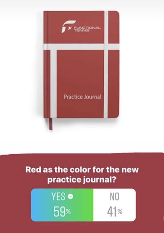 The red functional tennis practice journal design