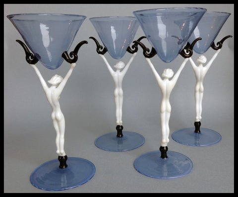 Istvan Komaromy Art Deco Nude Champagne glasses