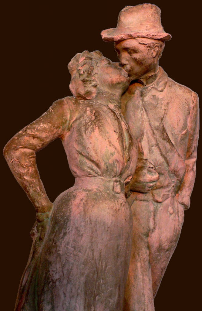 The Kiss Les Fiancés (Fiancee) – Att to : Émile Victor Prouvé 