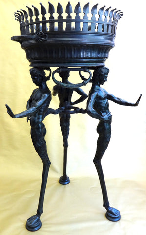 AN ITALIAN BRONZE JARDINIERE AFTER THE ANTIQUE, BY SABATINO DE ANGELIS & FILS