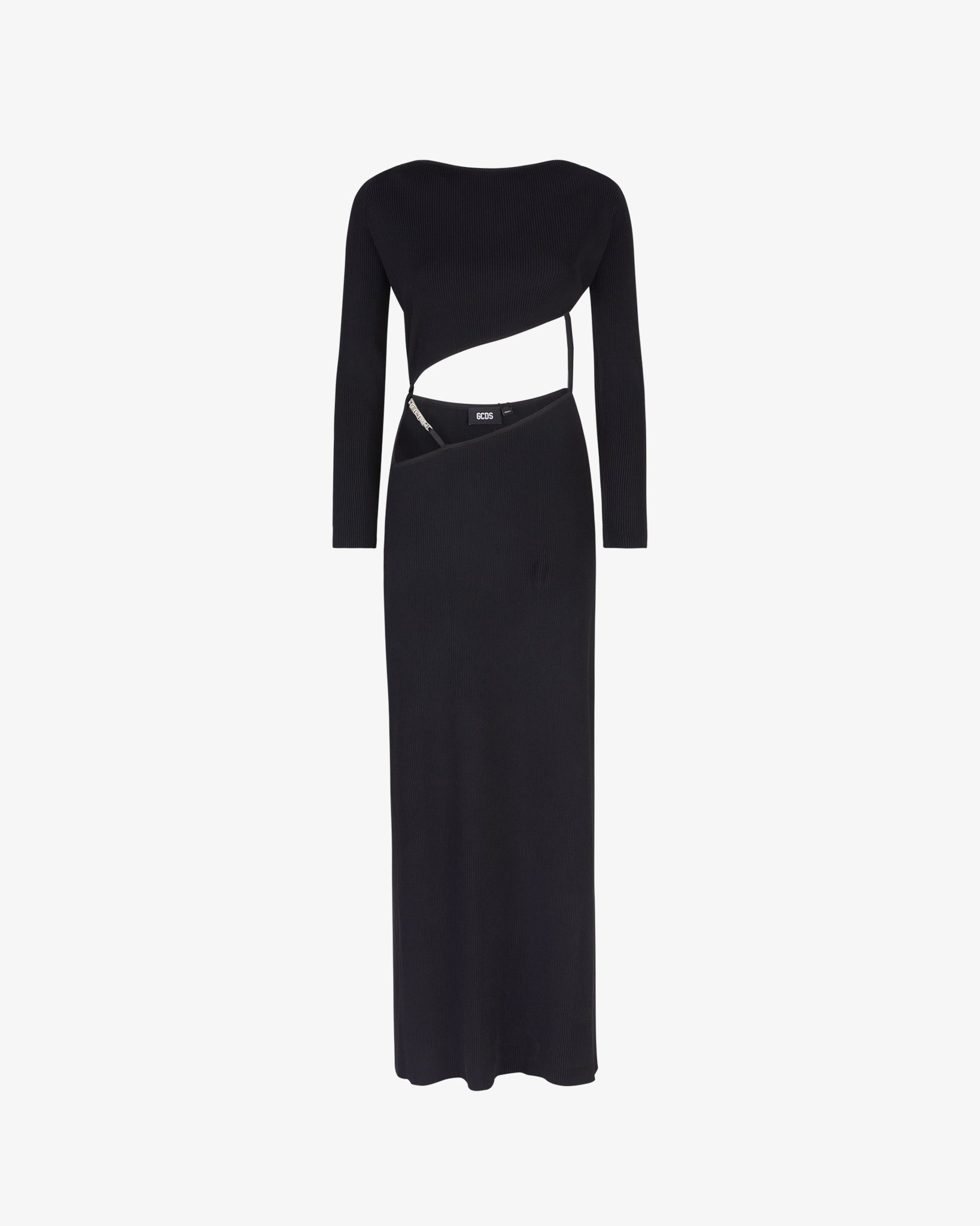 Asymmetrical Knit Long Dress : Women Dresses Black |GCDS®
