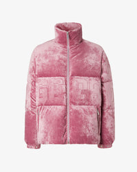 Gcds Logo Band Velvet Puffer Jacket