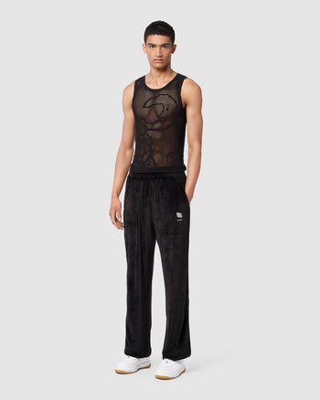 Gcds Velvet Track Pants : Men Trousers Black