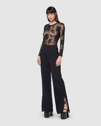 Buy Black Tailored Jersey Wide Leg Trousers from Next USA