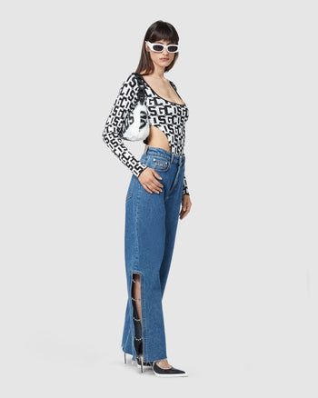 Bling stones denim trousers