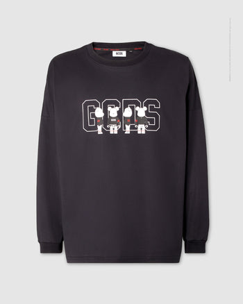 GCDS x Be@rbrick long sleeves T-shirt: Unisex T-shirts Black | GCDS