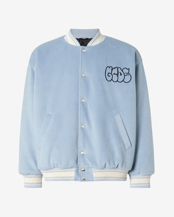 Graffiti-Logo Varsity Bomber | Unisex Coats & Jackets Light Blue | GCDS®