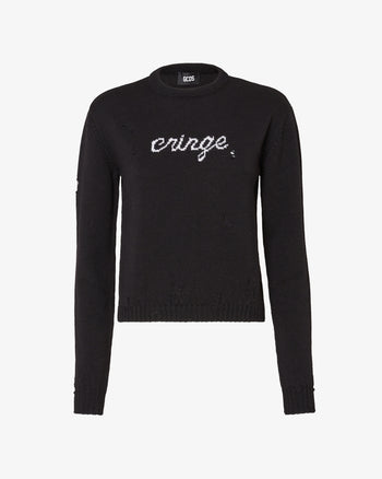 Cringe Sweater | Women Knitwear Black | GCDS®