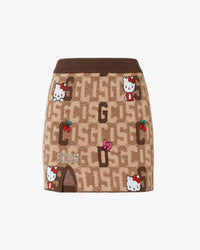 GCDS HELLO KITTY MONOGRAM CROP PUFFER - Down jacket - brown