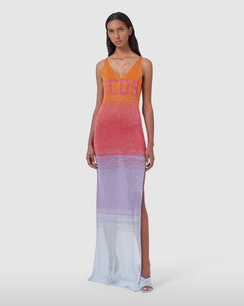 Lurex degradé long dress: Women Dresses Multicolor | GCDS