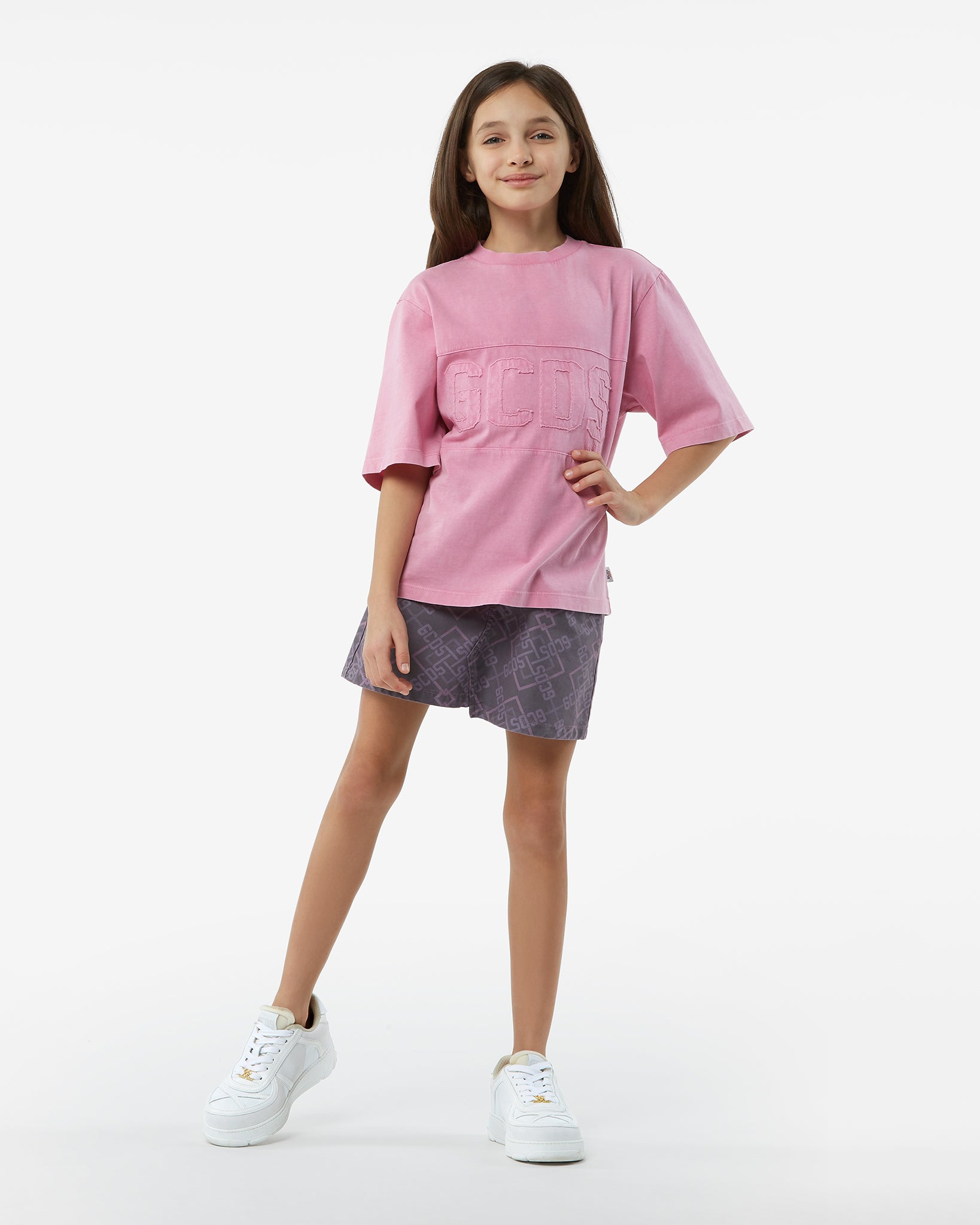 Junior Allover Gcds Cotton Shirt: Boy Shirts Blue