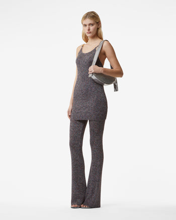 Lurex-knit flared trousers - Woman