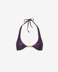 Metallic Logo Clip Bikini Bra : Women Swimwear Violet | GCDS Spring/Summer 2023