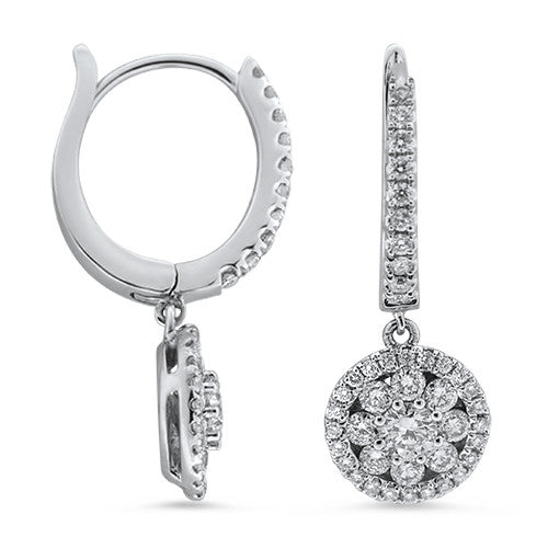 diamond hoop drop earrings