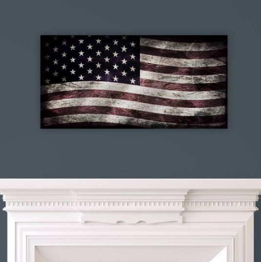 Patriotic Wall Art American Flag Wood Frame Ready To Hang