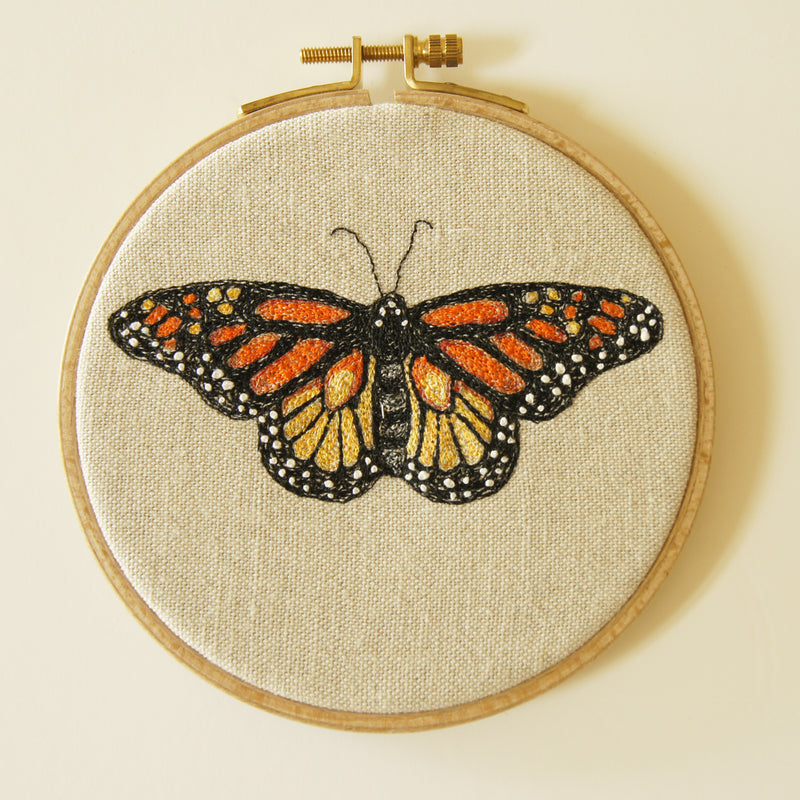 Hoop Art Embroidery Monarch Butterfly Danaus plexippus ...