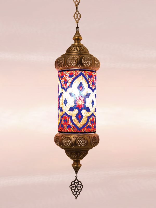 Brass Cylinder Turkish Mosaic Hanging Lamp – Lamptastico