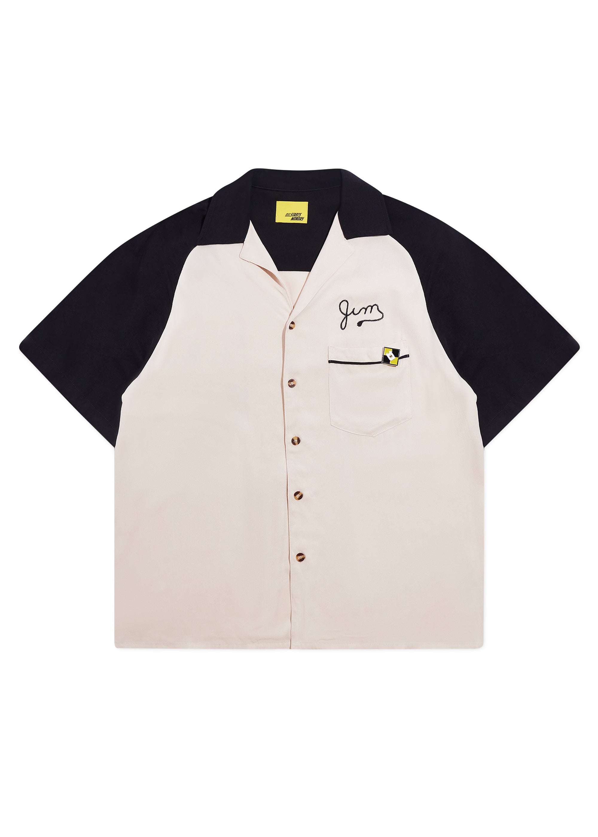 Product image for Jim Button Up Shirt - Beige/Black