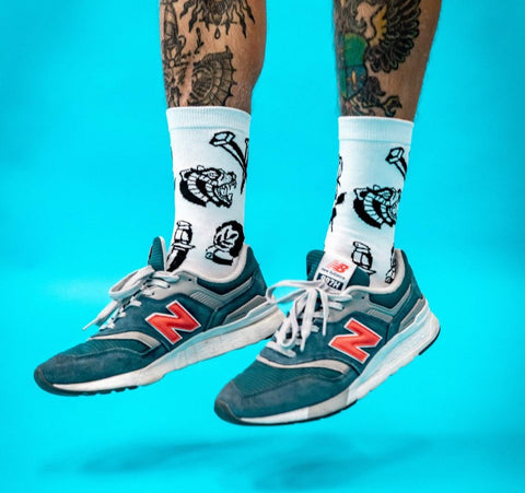 tattoo inspired skate socks