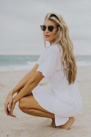 white swimsuit cover up dress