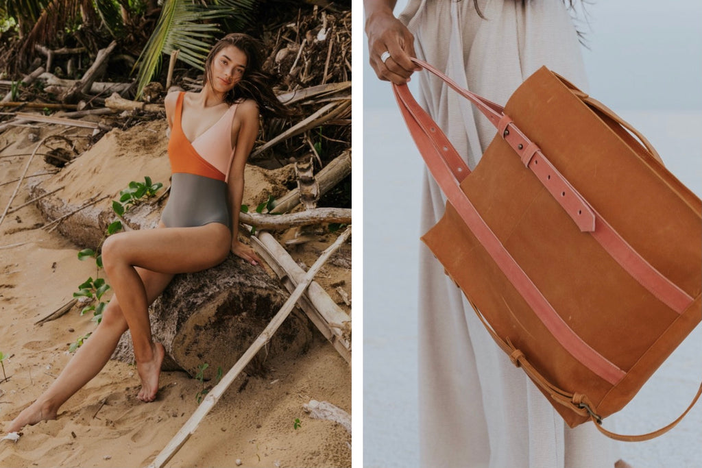 Nursing Friendly Swimsuit, Leather Tote - Mother's Day Gift Ideas