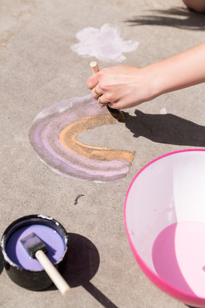 painting with DIY sidewalk chalk paint