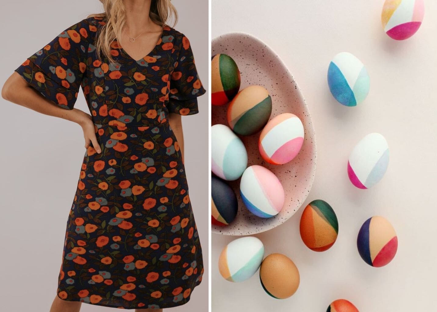 Cute Easter Dresses | Colorblock Egg Decorating