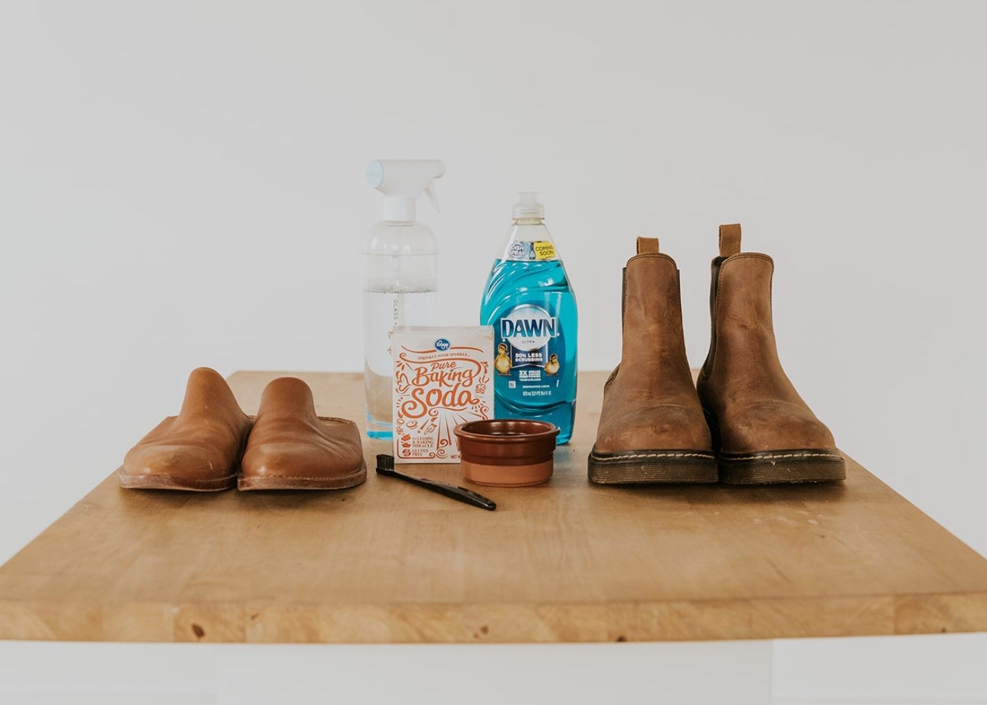 how to clean leather shoes with household items