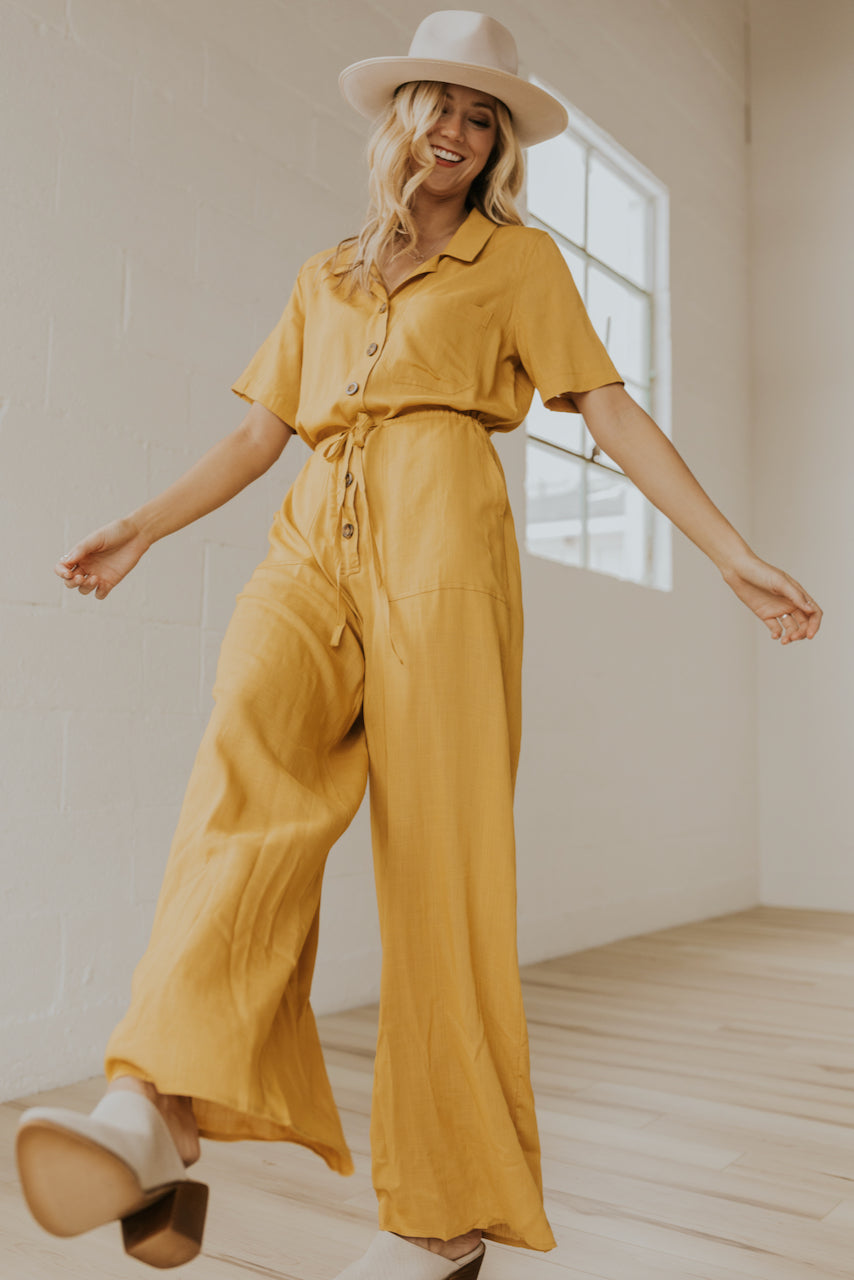 mustard yellow jumpsuits