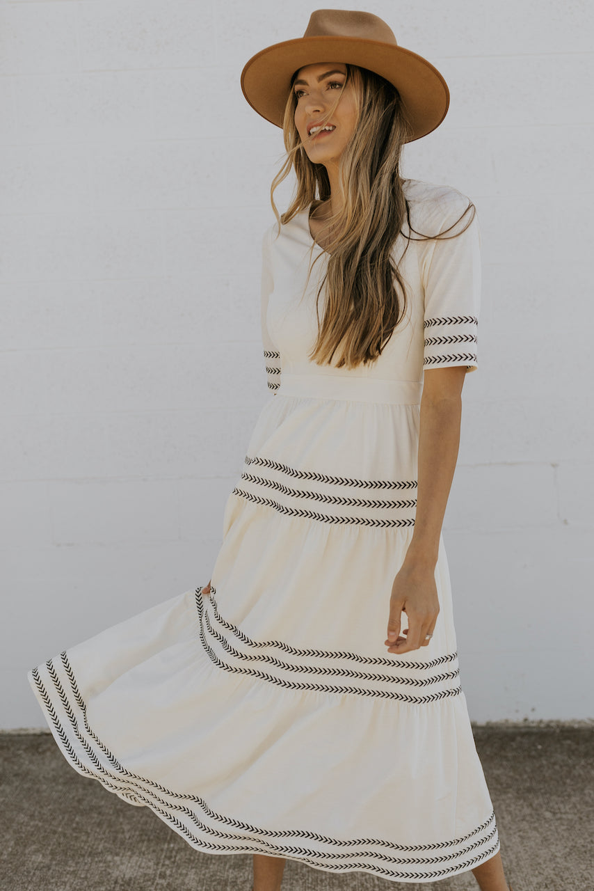 white layered maxi dress