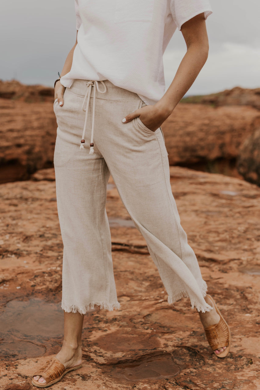 linen cargo trousers womens