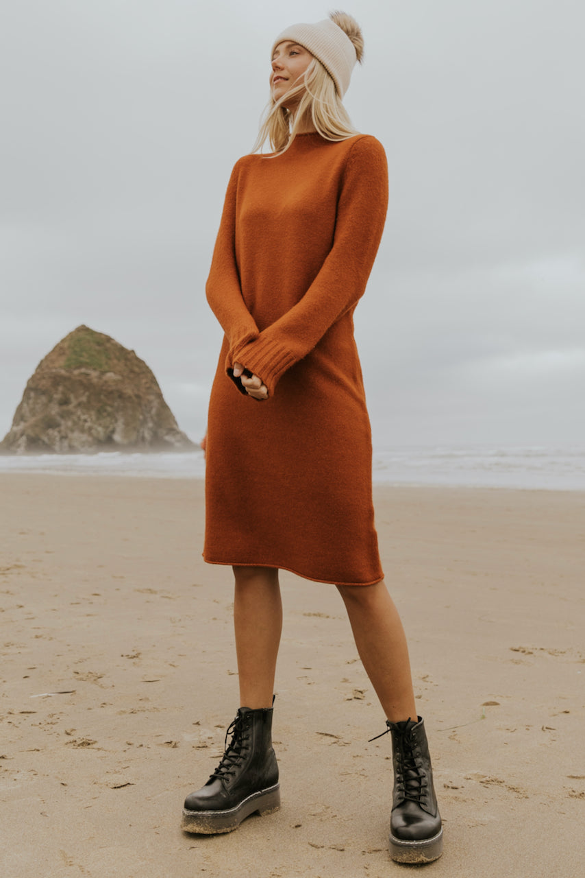 casual knit dresses with sleeves