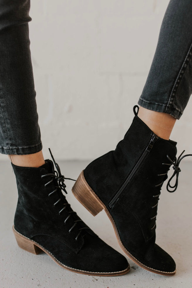 Lace Up Boots - Zipper Ankle Boots | ROOLEE