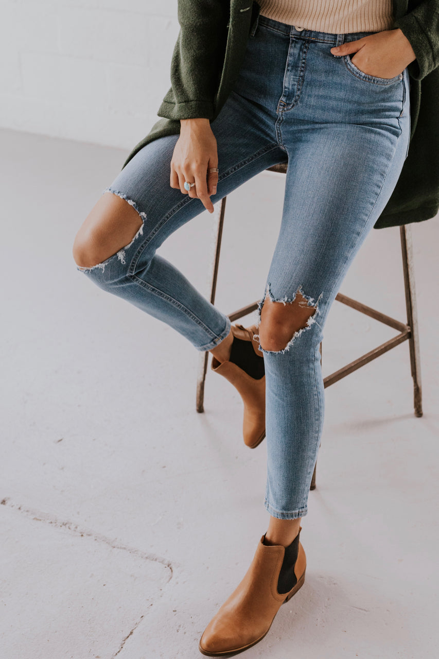 free people high rise busted skinny jeans