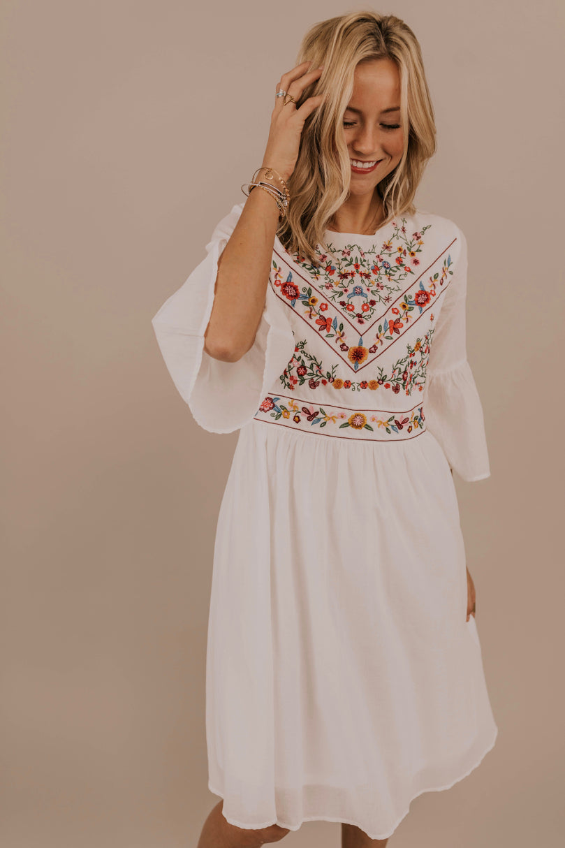 womens white embroidered dress