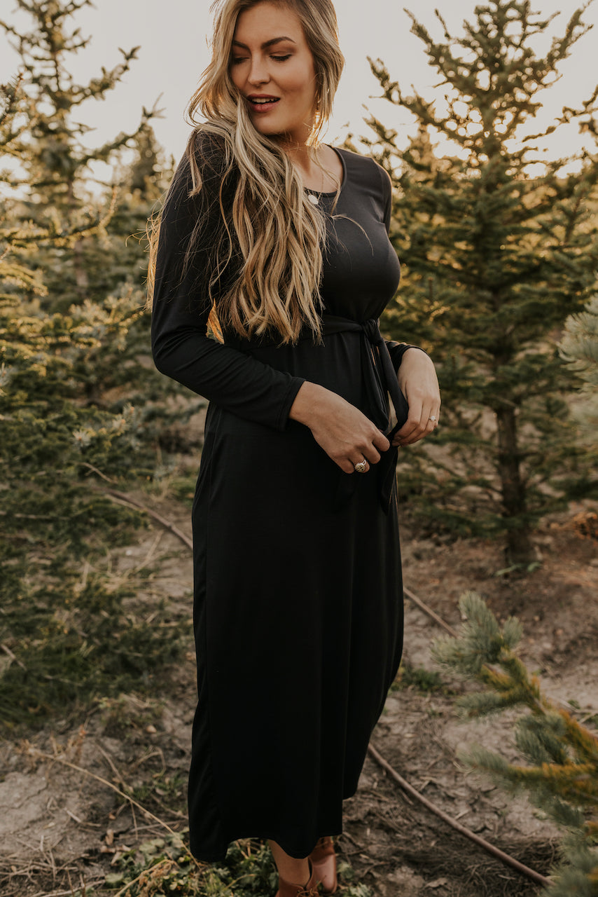 black holiday maxi dress